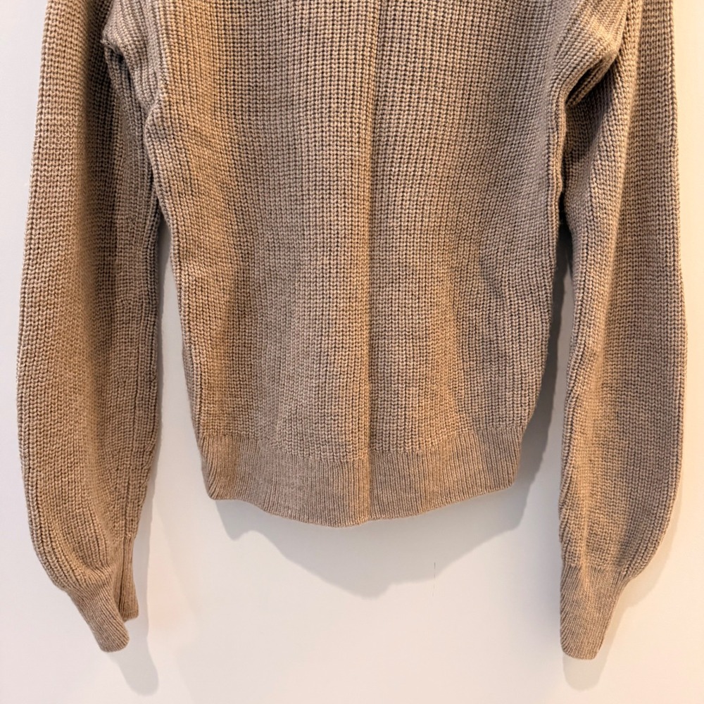 Quince Australian Merino Wool Half Zip Sweater Ribbed Malted Toffee Small NWOT - Picture 8 of 11